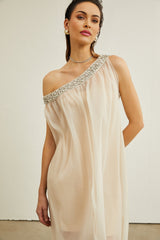 Austen crystalembellished semisheer midi dress