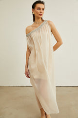 Austen crystalembellished semisheer midi dress