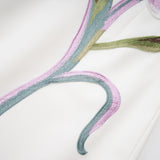 Automne White Floral Embroidered Maxi Dress