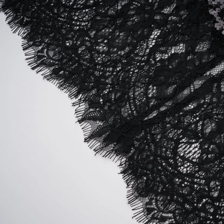 Ava Black Lace Panel Sequined Maxi Dress