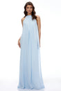 Ava Blue Sleeveless Pleated Maxi Dress