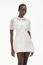 Ava White Floral Lace Mini Dress with Butterfly Applique