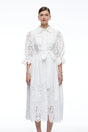 Aveline White Lace Midi Dress With CutOuts