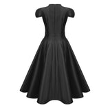 Aventin Black Godet Design Midi Dress