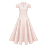 Aventin Pink Godet Design Midi Dress