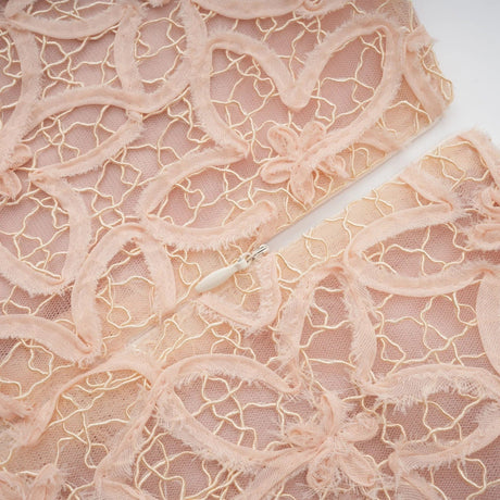 Avery Midi Dress Neutrals Crochet Faux - Flower & Bead