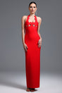 Avery Red Halter Maxi Dress