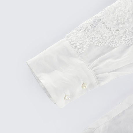 Axelle laceembroidered cutout shirt