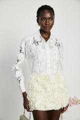 Axelle laceembroidered cutout shirt