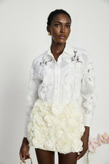Axelle laceembroidered cutout shirt