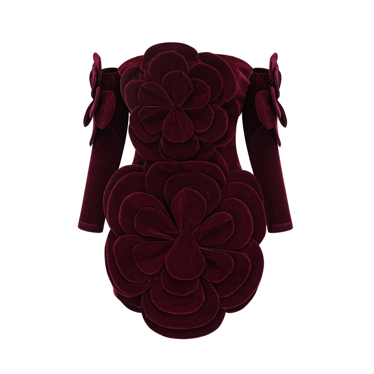 Azura floralappliqué mini dress in Red