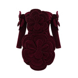 Azura floralappliqué mini dress in Red