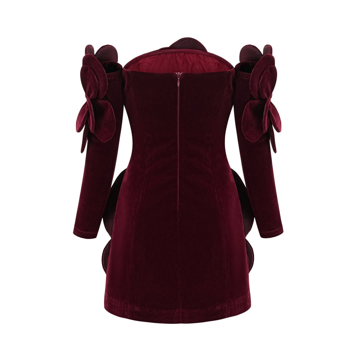 Azura floralappliqué mini dress in Red