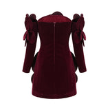 Azura floralappliqué mini dress in Red