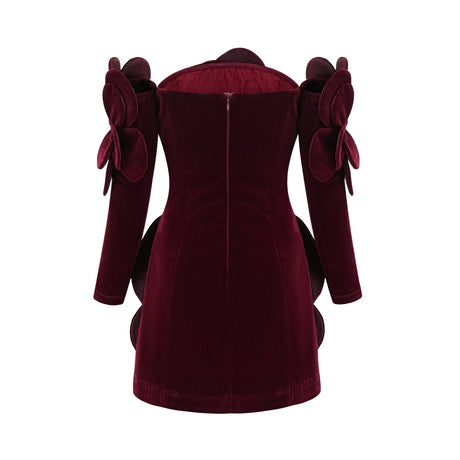Azura floralappliqué mini dress in Red