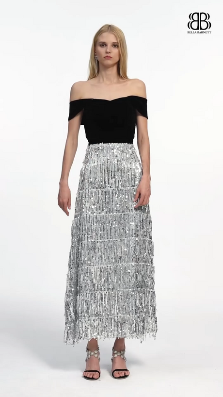 Azzurra Black Velvet Fringe Maxi Dress