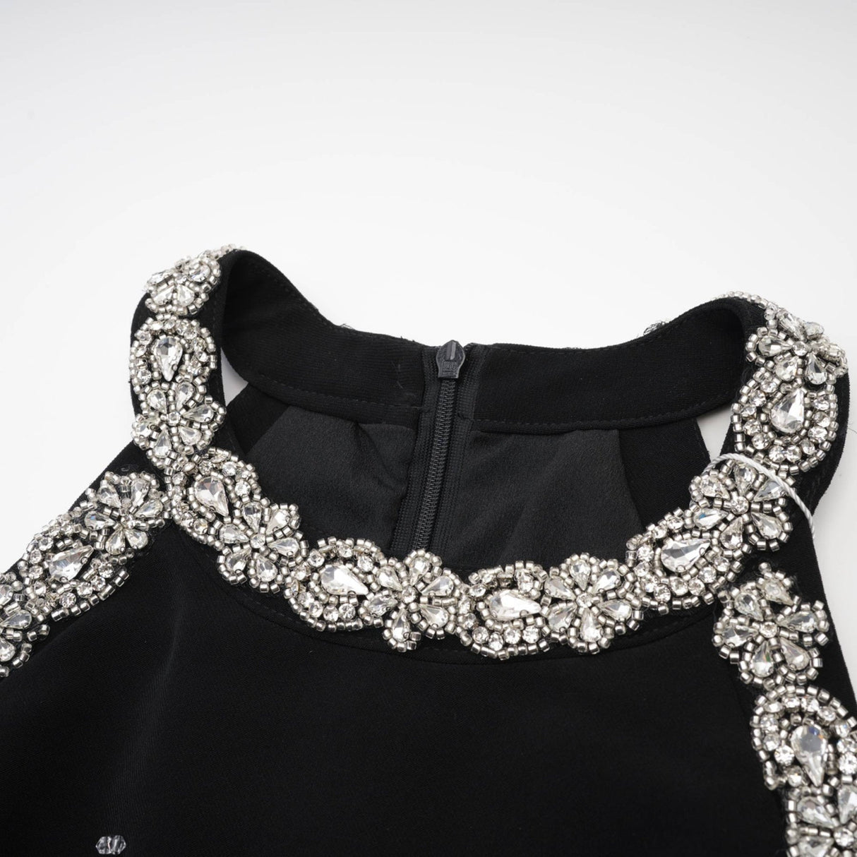 Babette crystalembellished black mini dress
