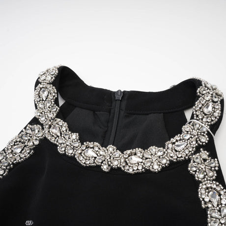 Babette crystalembellished black mini dress