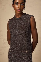 Bailey Mini Dress - Sleeveless - Knitted Sequin Embellished - Patch Pockets