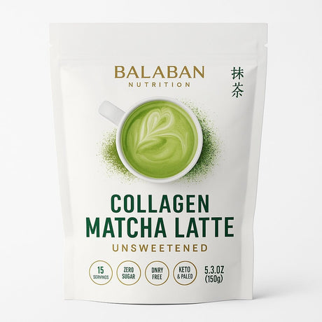 BALABAN Nutrition – Collagen Matcha Latte Powder | Ceremonial Grade | 150g / 5.3oz