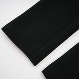 Barbara Jacket & Trousers - V Neck Pleated Ribbon Design Wide Legs Zip Front