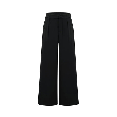 Barbara Jacket & Trousers - V Neck Pleated Ribbon Design Wide Legs Zip Front
