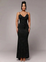 Beatrice Maxi Dress - Refined Style - Slim Fit - Medium Stretch Fabric Elasticity - Color - Sleeveless - Neckline Spaghetti Strap - Modern Look