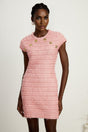 Béatrice pink fringe knitted mini dress