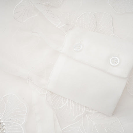 Béatrix white embellished semisheer shirt