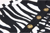 Bella Cardigan - Cropped Silhouette - Zebra Print - Accents - Tailored Fit - Trendy Layering Option