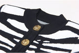 Bella Cardigan - Cropped Silhouette - Zebra Print - Accents - Tailored Fit - Trendy Layering Option