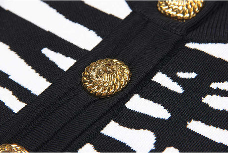 Bella Cardigan - Cropped Silhouette - Zebra Print - Accents - Tailored Fit - Trendy Layering Option