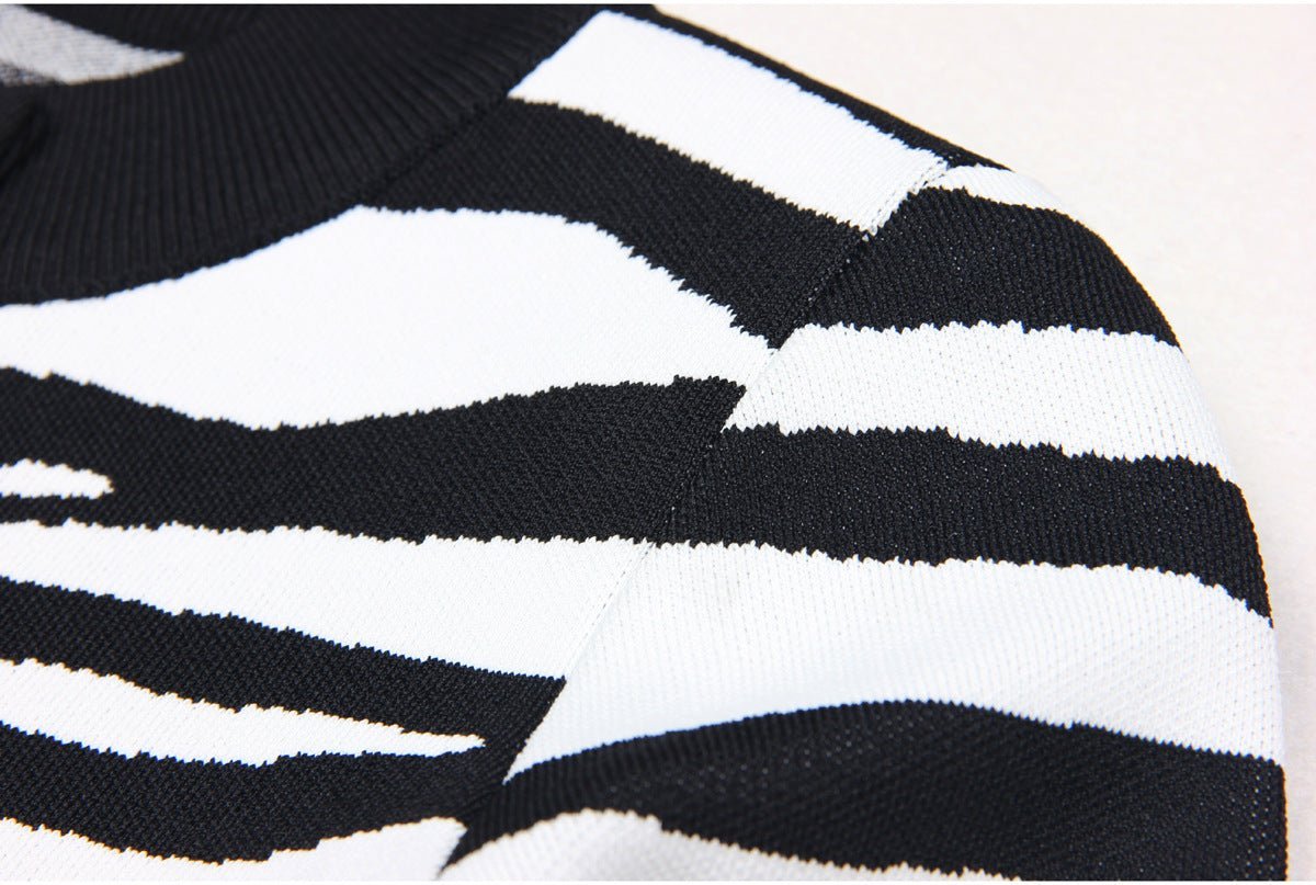 Bella Cardigan - Cropped Silhouette - Zebra Print - Accents - Tailored Fit - Trendy Layering Option