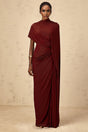Benedetta Cape & Dress Set with Unique Draped Design in Red