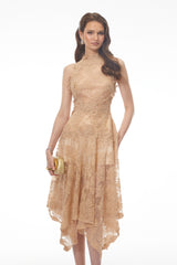 Benedetta Neutral Sleeveless Floral Embroidered Midi Dress