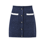 Fiorenza Jacket & Skirt Navy Blue Matching Set