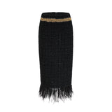 Beppina Jacket & Skirt - Tweed - Notched Lapels - Panelled Design - Ostrich Feather Accents