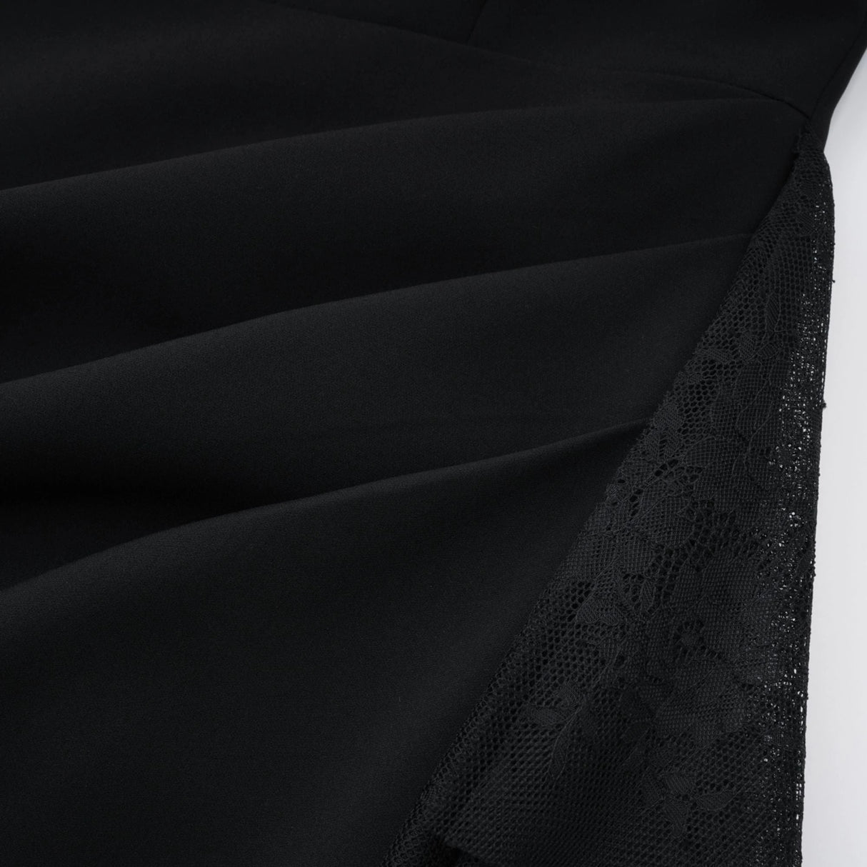 Bernadette Black LacePanel Asymmetrical Midi Dress