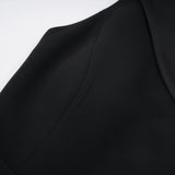Bernadette Black LacePanel Asymmetrical Midi Dress