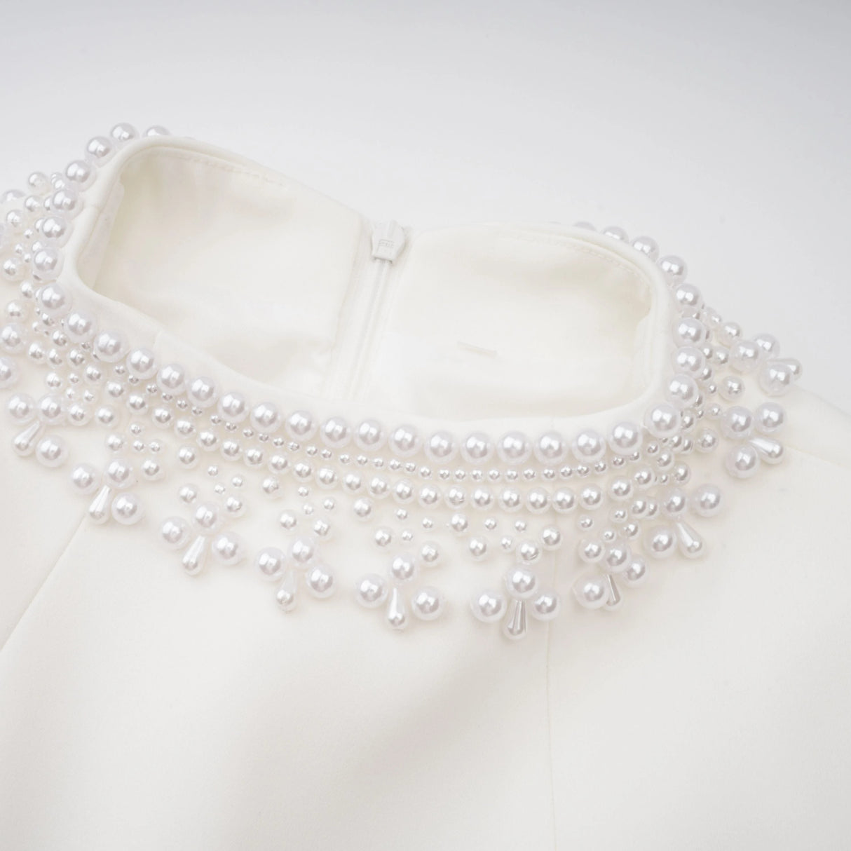 Bernadette White Faux Pearl Mini Dress