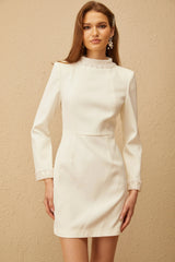 Bernadette White Faux Pearl Mini Dress