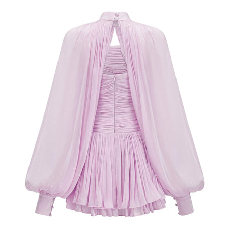 Bernice Lilac Glossy Cape  Dress Set
