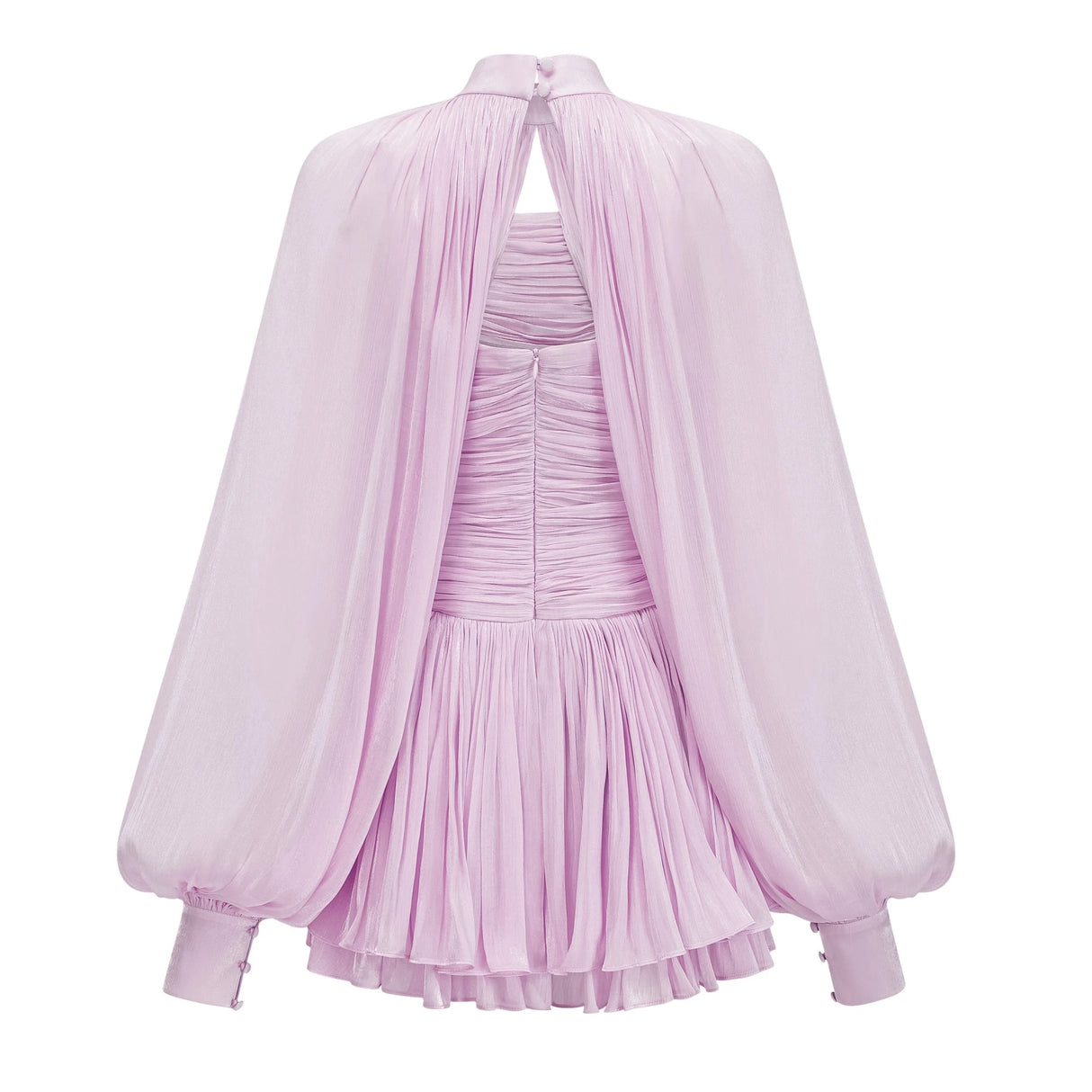 Bernice Lilac Glossy Cape  Dress Set