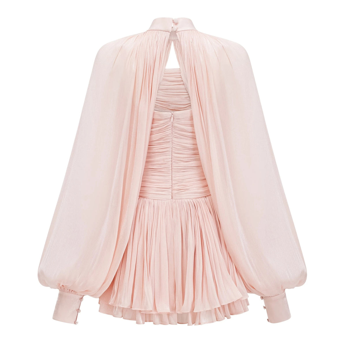 Bernice Pink Glossy Cape  Dress Set