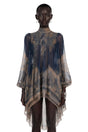 Bertille Blue Baroque Print High Neck Mini Dress