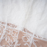 Bethany White Asymmetrical Lace Maxi Dress