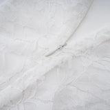 Bethany White Asymmetrical Lace Maxi Dress