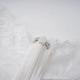 Bethany White Asymmetrical Lace Maxi Dress