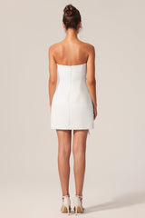 Bianca White Bowknot Sleeveless Mini Dress
