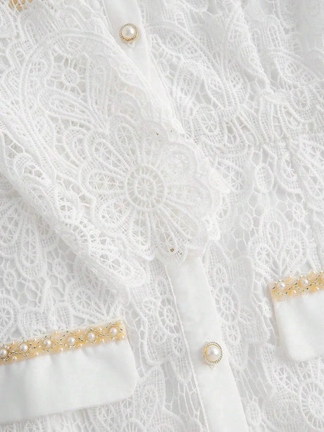 Biancamaria Midi Dress - Sweetheart Neckline - High Waist - Elegant Style - Belted Split - Lace Material